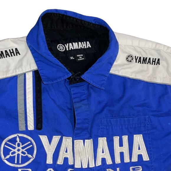 Vintage Yamaha Racing Button Shirt Mens Size XL Jersey Motorcycle Biker - Picture 3 of 4
